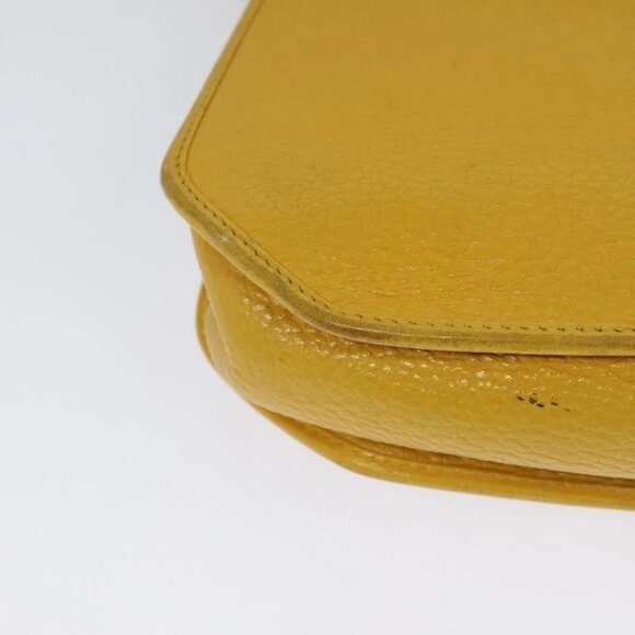 Christian Dior Hand Bag Leather 2way Yellow Gold Auth BA2590 - Picture 4 of 16